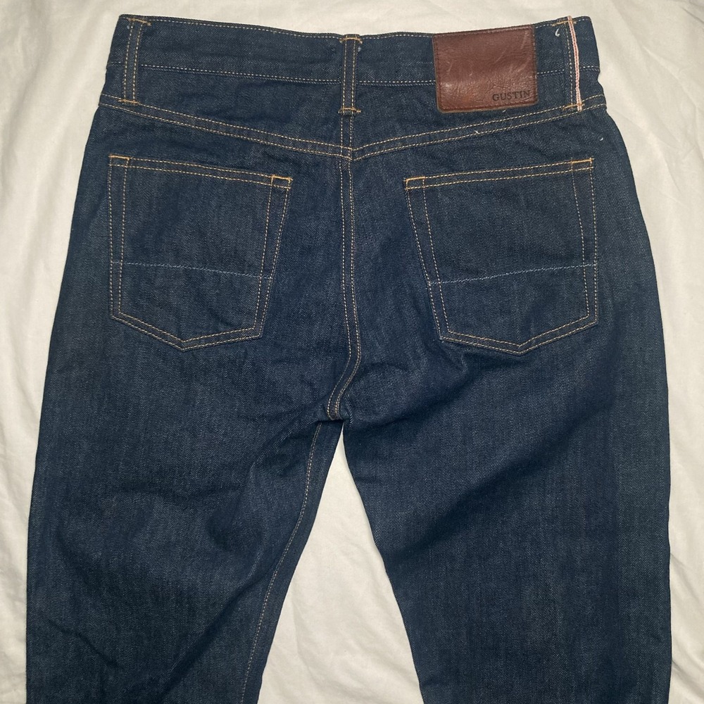Gustin Jeans Mens Small 31x33 #172 Cone Mills Selvedge Denim Button Fly Indigo - Picture 4 of 8